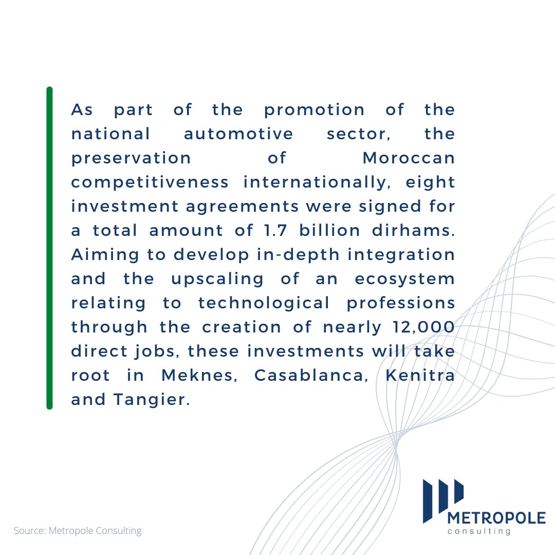 Metropoleco's tweet photo. SIGNATURE OF 8 INVESTMENT AGREEMENTS RELATING TO THE AUTOMOTIVE SECTOR

#Consulting #BusinessGrowth #LetsGrowTogether #ClosetogoFar #Leadership #MetropoleConsulting #Strategy #ProjectManagement #Management #Organization #BusinessDevelopment https://t.co/YyUITY3PlT