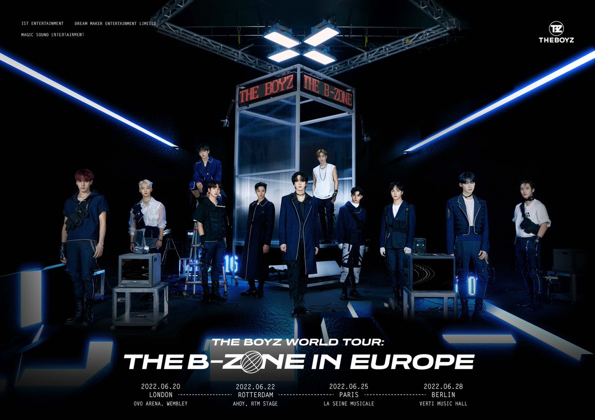 MagicSoundKpop's tweet photo. THE B in Europe! Here we go!

@IST_THEBOYZ WORLD TOUR: 
THE B-ZONE IN EUROPE🌐

20.06.2022 London
22.06.2022 Rotterdam
25.06.2022 Paris
28.06.2022 Berlin 

Ticket info will be out soon. See you then🔜

#THEBOYZ #더보이즈 #THEB_ZONE #THEBOYZinEurope #THEBOYZEUROPETOUR https://t.co/IFrsYeCRn8