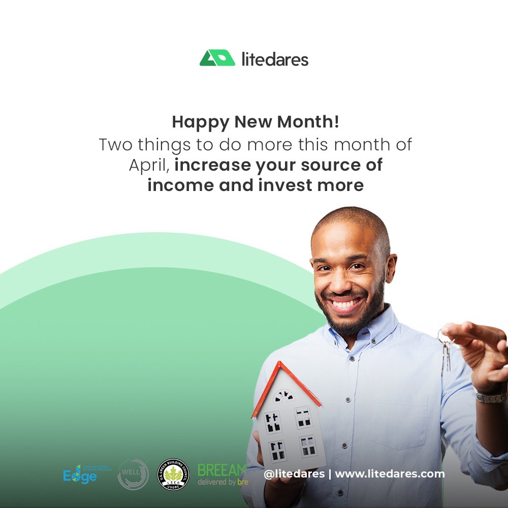litedares's tweet photo. Happy New Month!
Two things to do more this month of April:
📍increase your source of income and
📍invest more
Let's walk you through your financial freedom.
#litedaresconsult #HappyNewMonth #aprilfoolsday #greenbuilding #architecturalcompany #buildingconsultation https://t.co/fhEippP4cj
