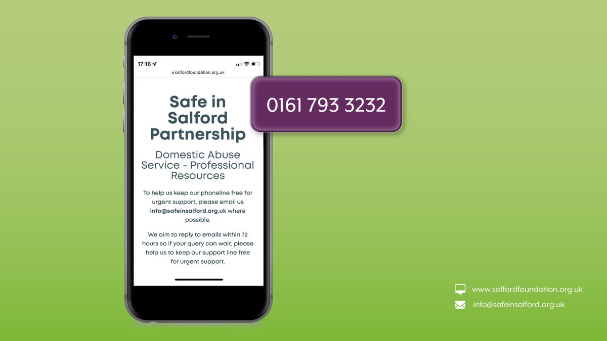 SalfordFDN's tweet photo. Launching today, Salford’s new Domestic Abuse Service!  Our commitments are: Listening, understanding, providing emotional/practical support to break the cycle of domestic abuse. 
To get help, call the helpline: 0161 793 3232 or visit https://t.co/QT4ciADpMJ. #SafeInSalford https://t.co/hdtClHVKYO