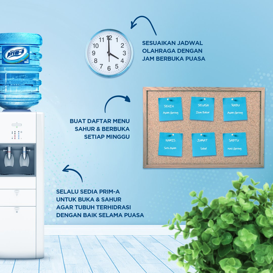 Nggak kerasa ya guys, bulan puasa udah mau tiba, nih. Yuk, siapkan kebutuhanmu agar tubuh kamu selalu Prim-A selama menjalani ibadah puasa.

#AirMineralPrimA #SemangatPrimA