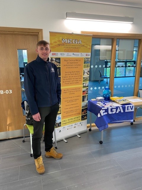 MegaEV1's tweet photo. Good to be back at the @mdainnov8 breakfast morning @colegcambria in Northop. @MegaEV1 , @MegaElectrics  and sister company @ParryLtd out in force for the first time. Good to see everyone again. https://t.co/iHgHWD0Roh