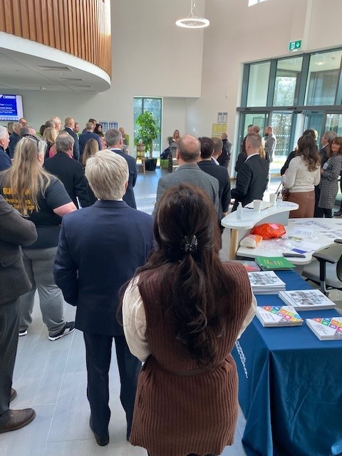 MegaEV1's tweet photo. Good to be back at the @mdainnov8 breakfast morning @colegcambria in Northop. @MegaEV1 , @MegaElectrics  and sister company @ParryLtd out in force for the first time. Good to see everyone again. https://t.co/iHgHWD0Roh