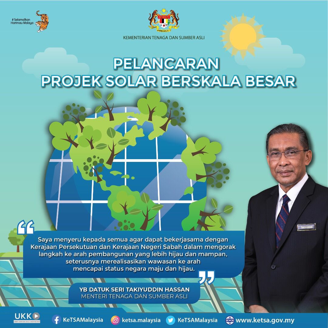 [PULL OUT QUOTE] 

PELANCARAN PROJEK SOLAR BERSKALA BESAR 

#KeTSA 
#KeluargaMalaysia