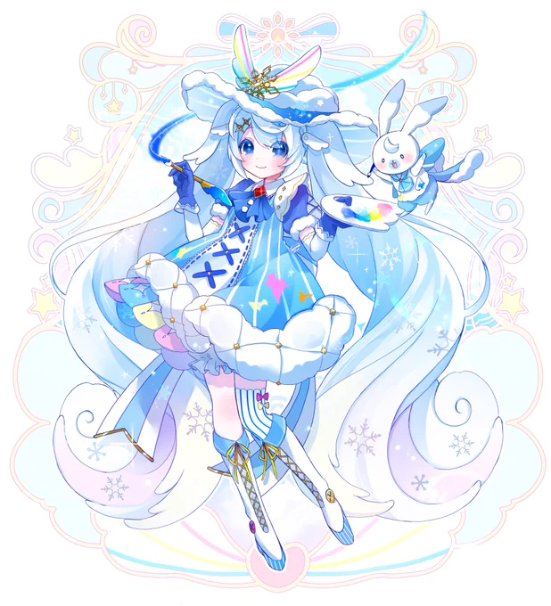 雪ミク最終候補1番のパレットちゃんです～!!
よろしくお願いいたします!🎨❄✨
#雪ミク2023 
https://t.co/Ys97ou9mrp 