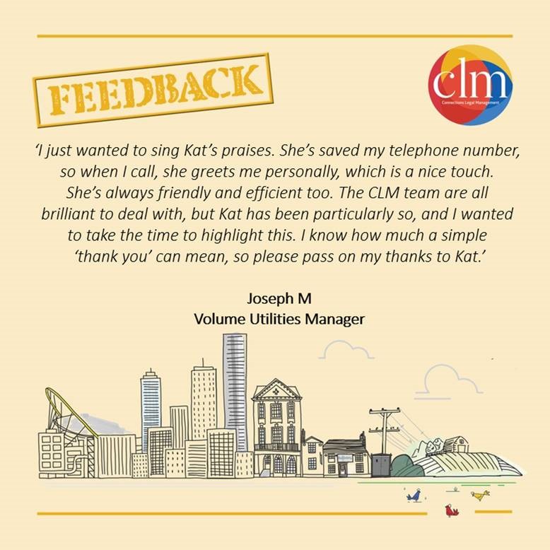 clmltd's tweet photo. Some fabulous Friday feedback about CLM's Project Adminitrator, Katrina Vorster, who has a positive impact on everything she does. Thank you so much Joseph, for such a glowing testimonial about Kat's amazing customer service. She really is one in a million! https://t.co/k9LipaWcSA