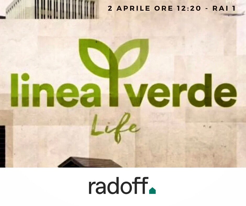 CLAB_RADOFF's tweet photo. Sabato 2 aprile alle ore 12:20 Radoff sarà ospite nella puntata di linea Verde Life su Rai1.
Insieme a  Daniela Ferolla parleremo di sostenibilità, inquinamento indoor e tutela della salute.
Ci vediamo domani!
#lineaverdelife #domiziamattei #marcellomasirai #siva #danielaferolla https://t.co/SxKY890uVL