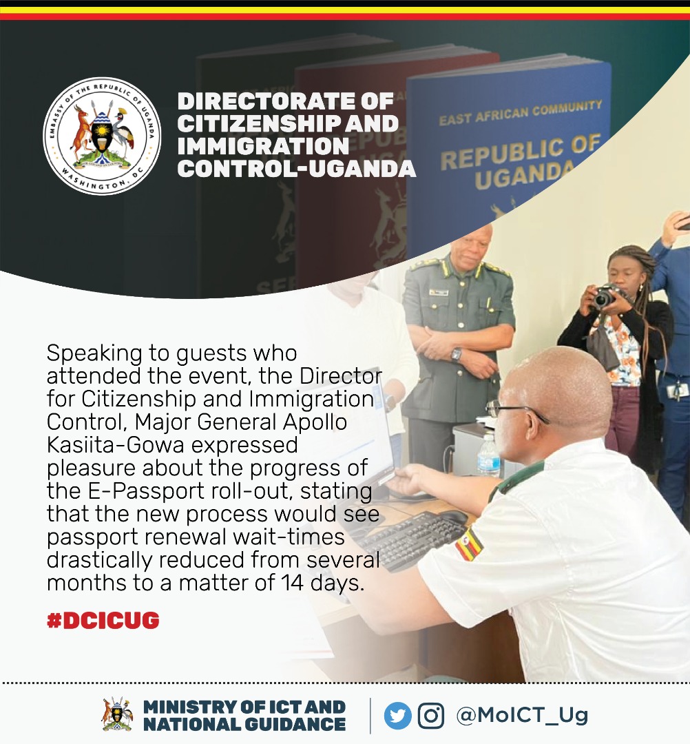 Dianpro15's tweet photo. In enrollment for the e-passport, Ugandans are required to appear in person at the Embassy and have their initials; facial &amp; finger prints taken.#DCICUG 

@MIA_UG @DCICUg @GovUganda @jacobsiminyu @UgandaMFA @azawedde @MosesWatasa https://t.co/j3wZPE9KNE
