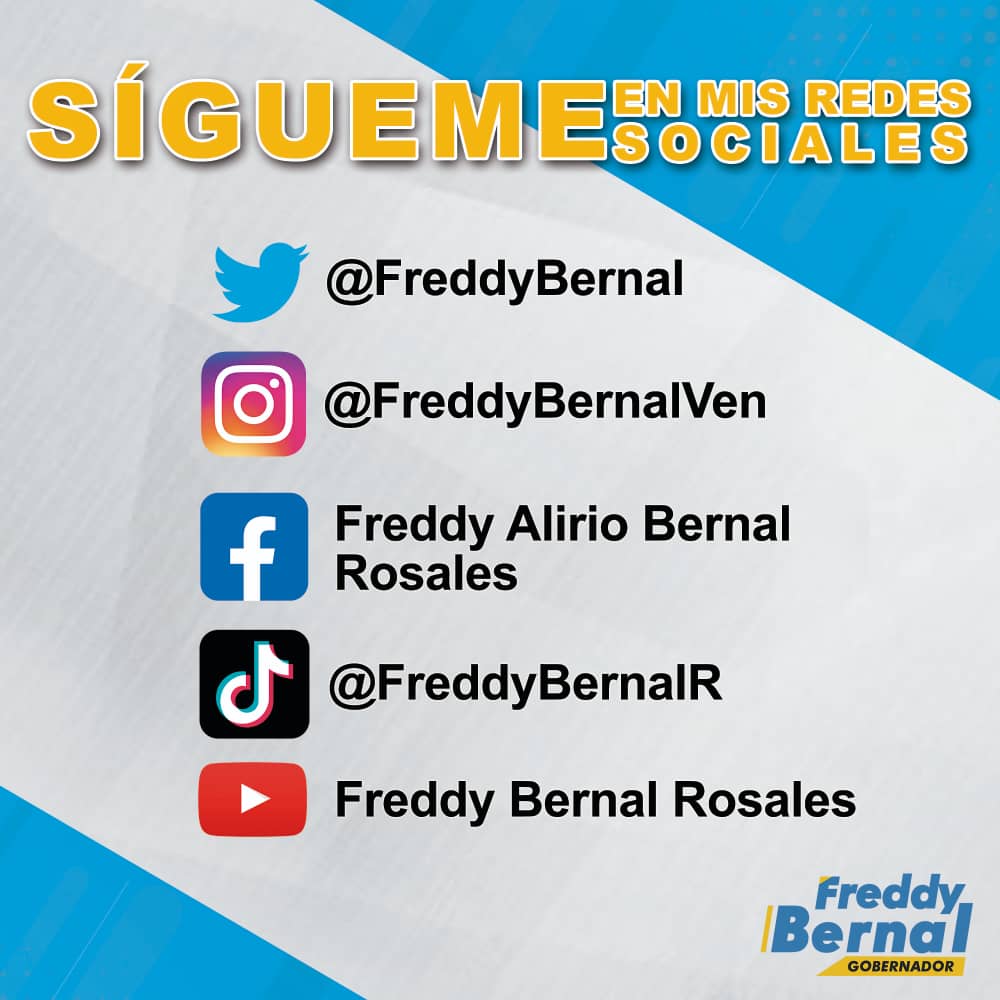 #ReporteBernal86
Desde San Cristóbal
-
Sintoniza desde bien temprano por <a href="/YvkeTachira/">Yvke Tachira</a> 
<a href="/FreddyBernal/">Freddy Bernal</a> 
<a href="/arguelloyepfri/">Yepfri Arguello</a> 

Un programa para el pueblo conducido por su Gobernador.

#SiguemeYTeSigo
#FelizViernes