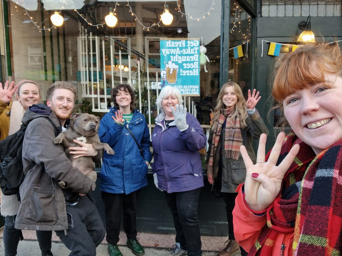 SocialProgress's tweet photo. Last night, #TeamSoPro finally took part in #Run4Ukraine, a challenge to run or walk 4k to raise money to help the people of Ukraine.
We were very pleased to find that 4k took us right about to @obriensbottles where we stopped for a tipple & a quiz!
#Ukraine #Honley #Holmfirth https://t.co/mOsBPcO2eU