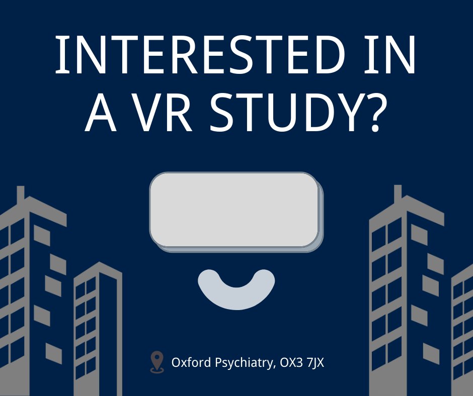 Shu (@nameisshuyeah) on Twitter photo We are looking for participants to come in to the OxfordUni <a href="/OxPsychiatry/">Oxford Psychiatry</a> for a 45-min virtual reality (VR) study, looking at the introductory experience of VR consultation for fear of heights. You will be reimbursed for your time! Sign up:oxford.onlinesurveys.ac.uk/vr-study-scree…
#VR #psychology We are looking for participants to come in to the OxfordUni <a href="/OxPsychiatry/">Oxford Psychiatry</a> for a 45-min virtual reality (VR) study, looking at the introductory experience of VR consultation for fear of heights. You will be reimbursed for your time! Sign up:oxford.onlinesurveys.ac.uk/vr-study-scree…
#VR #psychology