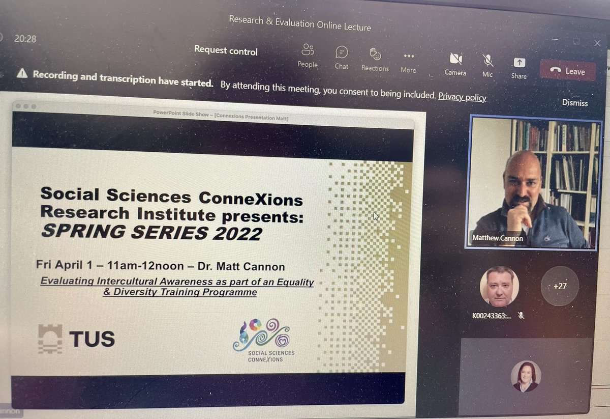 SSCatTUS_ie's tweet photo. @DrMattCannon sharing his ideas on the usefulness of #research for #socialpolicy change and how we see ourselves as people and professionals #SpringSeries2022 #socialsciencesconneXions #researchconversations @TUS_EDI @TUS_LibraryMW @TUS_Midwest @TUS__Access @MigrantRightsIr https://t.co/EpA15aNaaj