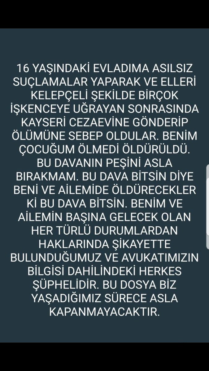NerdeAdalet61's tweet photo. #kemalefeicinadalet
#intihardeğilcinayet
#ölmediöldürüldü 
#AdaletBakanlığı https://t.co/oZcVYiuosg