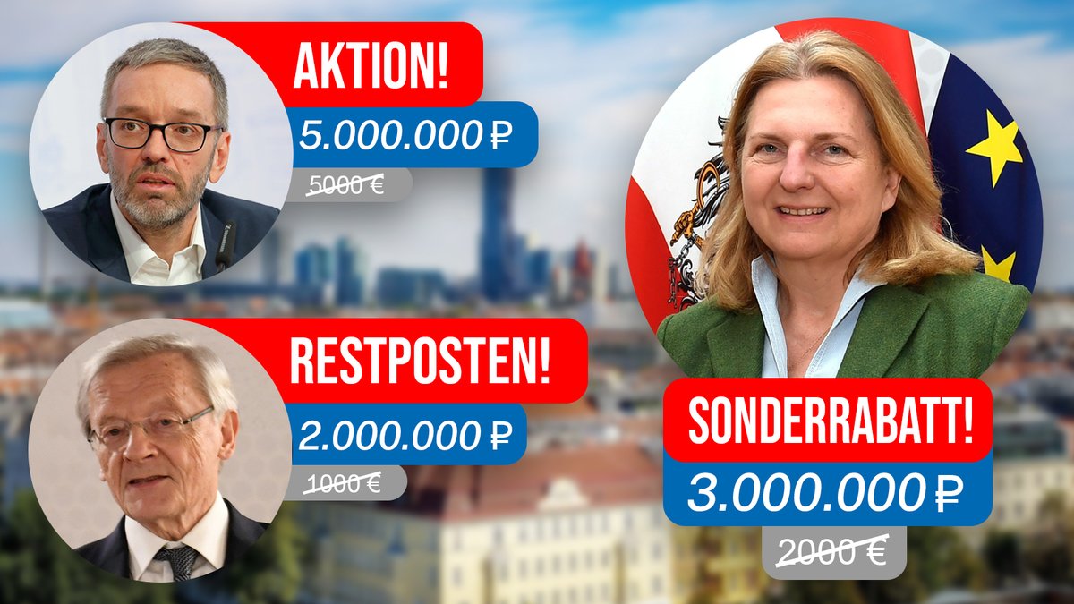 DieTagespresse's tweet photo. Ab heute: Österreichische Politiker können nur noch mit Rubel gekauft werden https://t.co/qlQ0HPXLg2 https://t.co/r4pSL62JVC