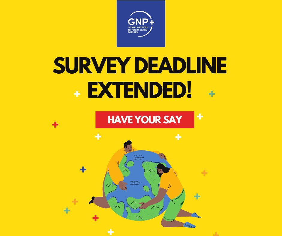 gnpplus's tweet photo. EXTENDED! Take the GNP+ Survey and share your thoughts, as we develop our Global Strategic Plan! #PLHIV insights, thoughts and opinions are valued, and we want to hear from you! #gnpplus #HIV
The survey ends on 4 April!
Take the Survey here⤵️
https://t.co/Ytbchf3j21 https://t.co/dSr4OSaBzP