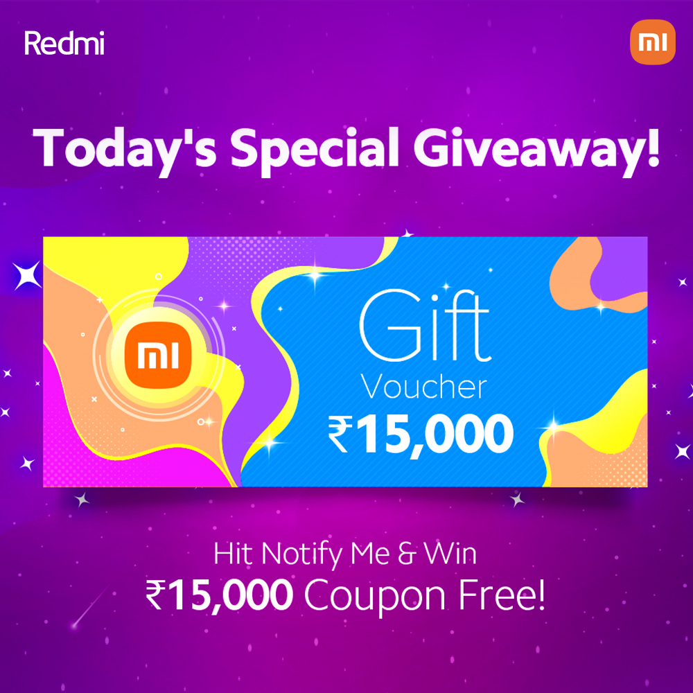 RedmiIndia's tweet photo. That's right, we're giving Gift Vouchers worth ₹15,000. Use this coupon to shop during our #MiFanFestival.

Find out what else is in store for you➡️https://t.co/KlEilkVFmA
P.S. Winners will be announced tomorrow. https://t.co/tJqMpBsJvc