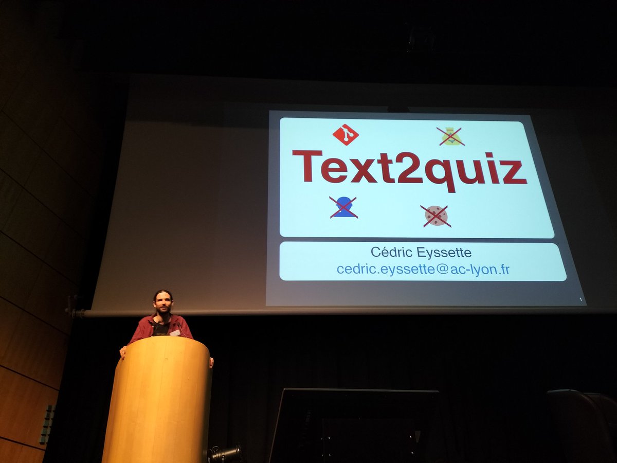 BertrandMocquet's tweet photo. #JDLE2022 Journée du Libre éducatif. Interventions de projets : #text2quiz par @Cedric_Eyssette https://t.co/aozgS5Fkvz