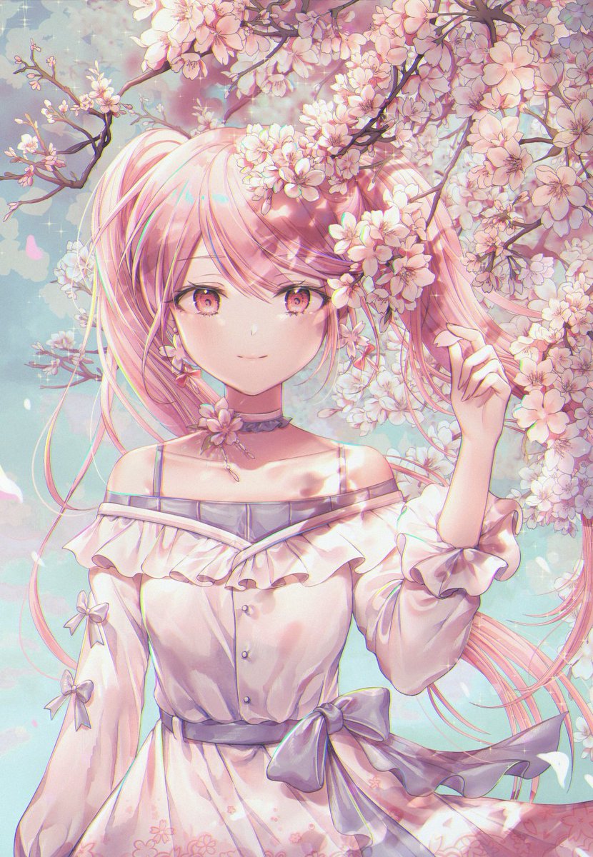 初音ミク ,桜ミク 「春🌸 」|クラゲのイラスト