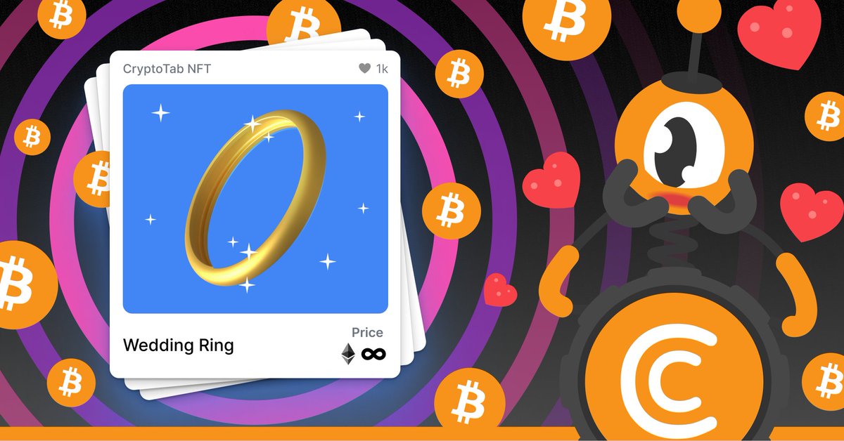cryptotabnft's tweet photo. You all are used to NFTs as music or pics, aren’t you? But how about wedding rings as an #NFT? A year ago a couple exchanged NFTs, just like rings, by sending them to each other's wallets. You can still find them on @OpenSea! 💍
https://t.co/JVy7bPhXBi https://t.co/2TUKdinVkr