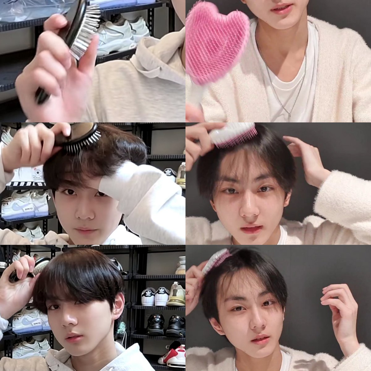Jungwon with his hair brush:

       2021                              2022