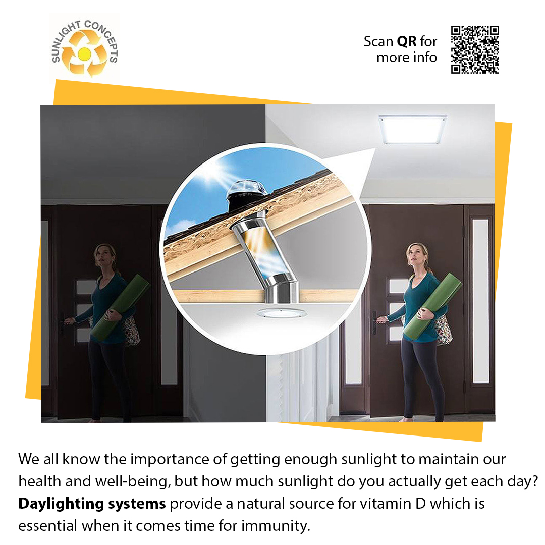 sunlightconcept's tweet image. We all know the importance of getting enough sunlight to maintain our health and well-being, but how much sunlight do you actually get each day? #Daylightingsystems provide a natural source for vitamin D which is essential when it comes time for immunity.

#SustainableLiving