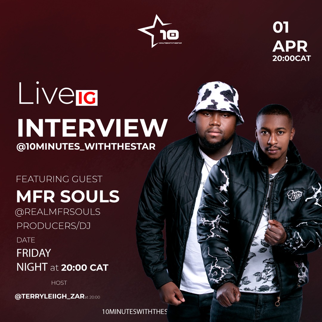 virginmusic_sa's tweet photo. Catch @mfr_souls on IG live with 10 Minutes With THe Star tonight 20:00 CAT
#TSquared #Forever #instalive https://t.co/jUTWPgohHE