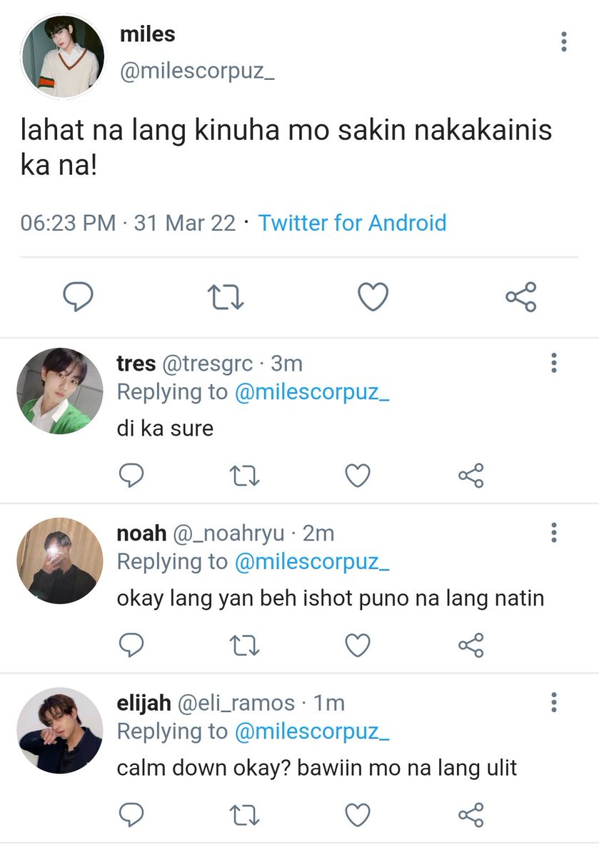 milnyuniverse's tweet photo. — heesun au

miles (sn) just want to be a perfect son like what his parents want, he's always the top 1 in their school not until seven (hs) came and became his rival https://t.co/PNqXHtb4CW