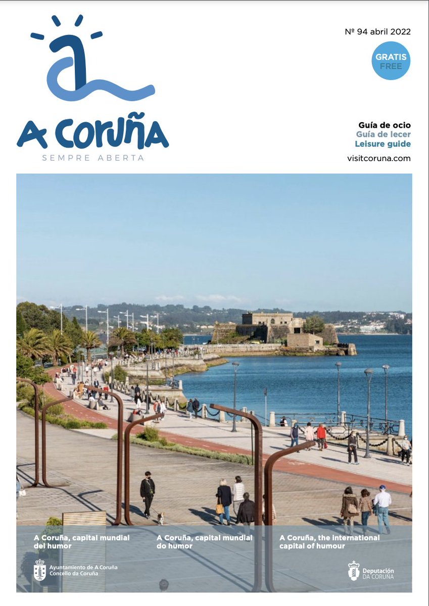 CorunaTurismo's tweet photo. 🗞 The April #LeisureGuide of Turismo de A Coruña is now available! You can consult it online or in our tourist information offices #AlwaysOpen

https://t.co/ncfFmmsT8R https://t.co/V8WbKCM5eE