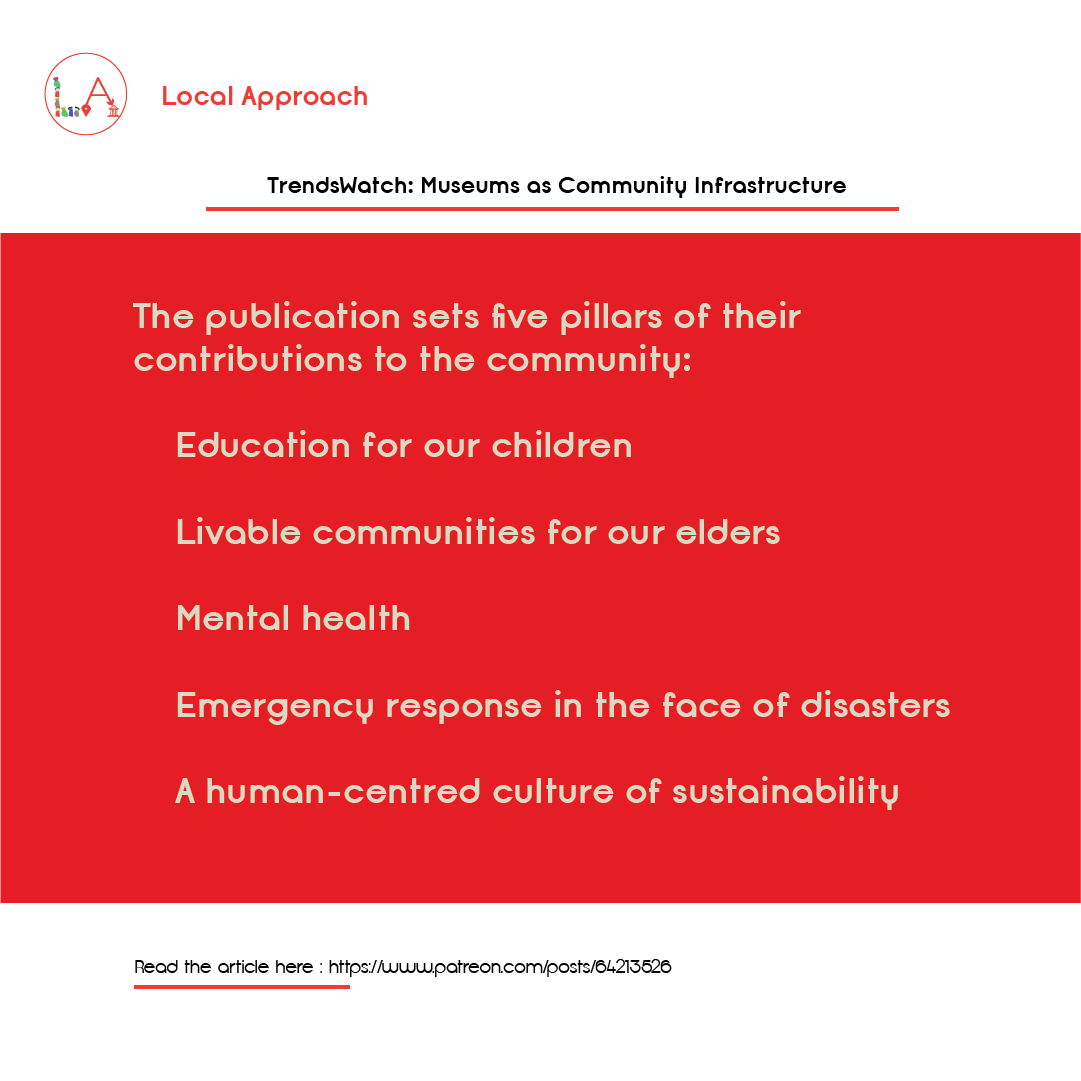 ApproachLocal's tweet photo. #TrendsWatch: Museums as #CommunityInfrastructure
https://t.co/klqchlWqiC

#AmericanAllianceofMuseums #2022report  #AAM2022 #futureofmuseums 

@futureofmuseums
@AAMers https://t.co/enjrpcaUtc