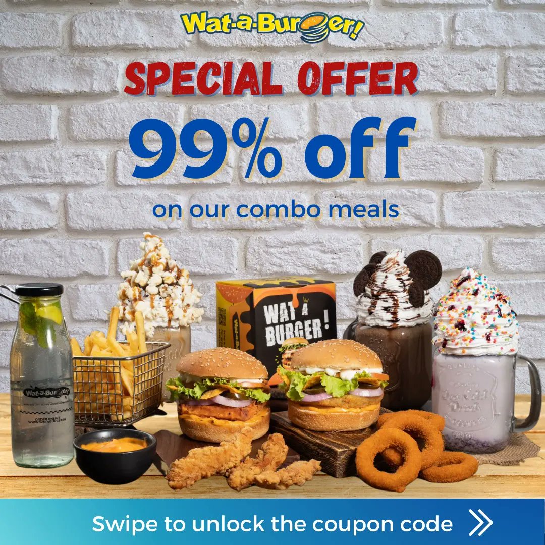 wat_a_burger's tweet photo. Unfortunately we can’t give you 99% off but we have a SWEET deal for you this weekend! 🍫

Get a free choco lava cake by using the code: CHOCOLAVA

This offer is only valid on all orders above ₹150 only on 2nd and 3rd April on https://t.co/MoicRkHvPq https://t.co/r9R6oE2TWe