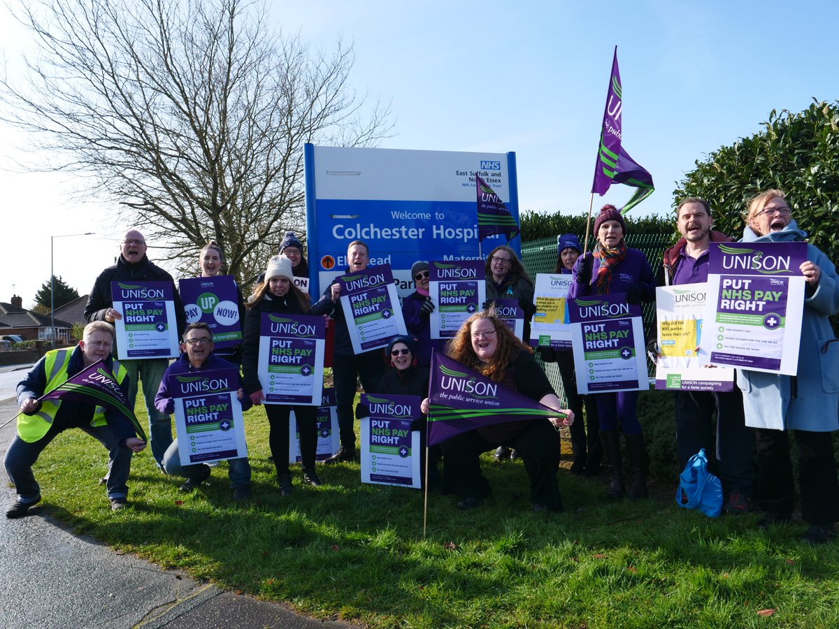 UNISONEastern's tweet photo. A brilliant (if chilly) morning outside Colchester Hospital campaigning to #PutNHSPayRight!

NHS staff should have a pay rise today but dithering by ministers means we won't even get an offer until May. Do you think staff deserve some extra cash sooner?

https://t.co/x00U3BJtNS https://t.co/6U5TvIK2YK