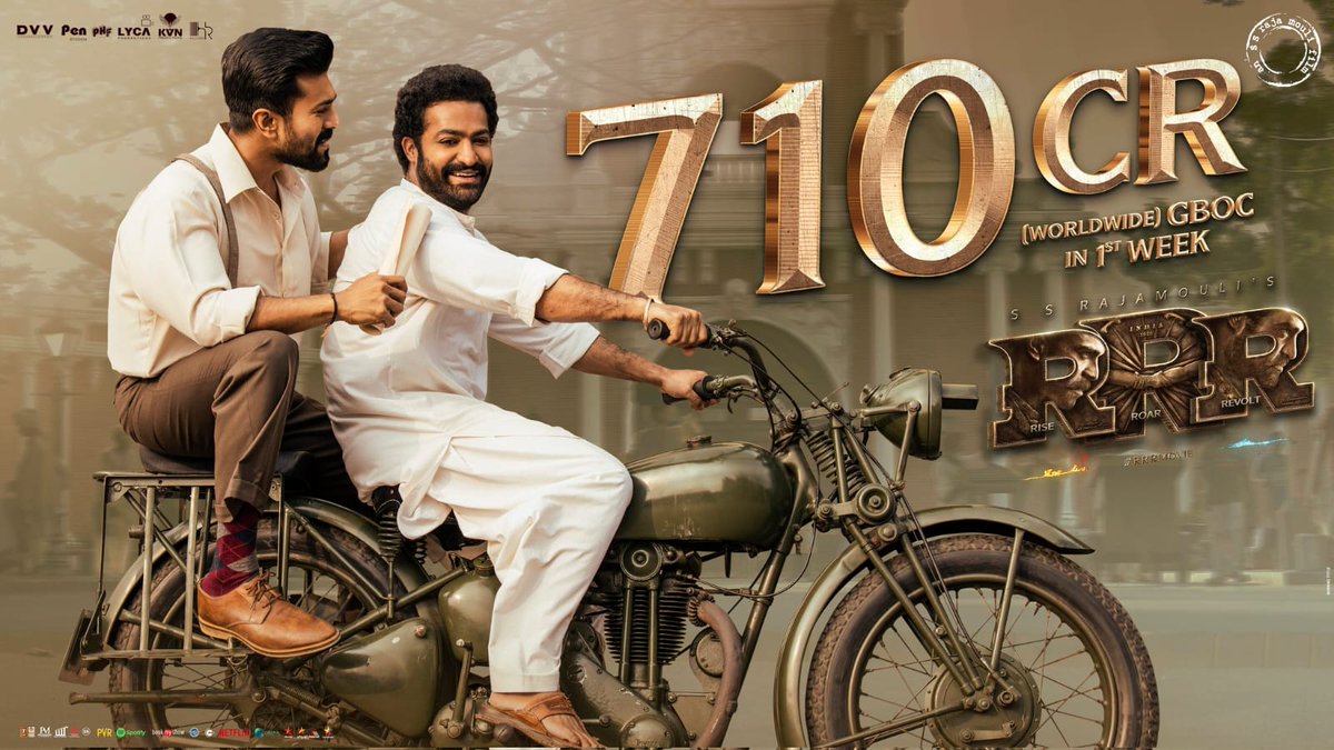 RinkuGupta2012's tweet photo. #RRR crosses ₹ 700 crs gross world-wide !!

#Rrroaring ahead in  TN with  bookings bonanza  for  2nd weekend..!

@LycaProductions https://t.co/kaH9xdwDwR