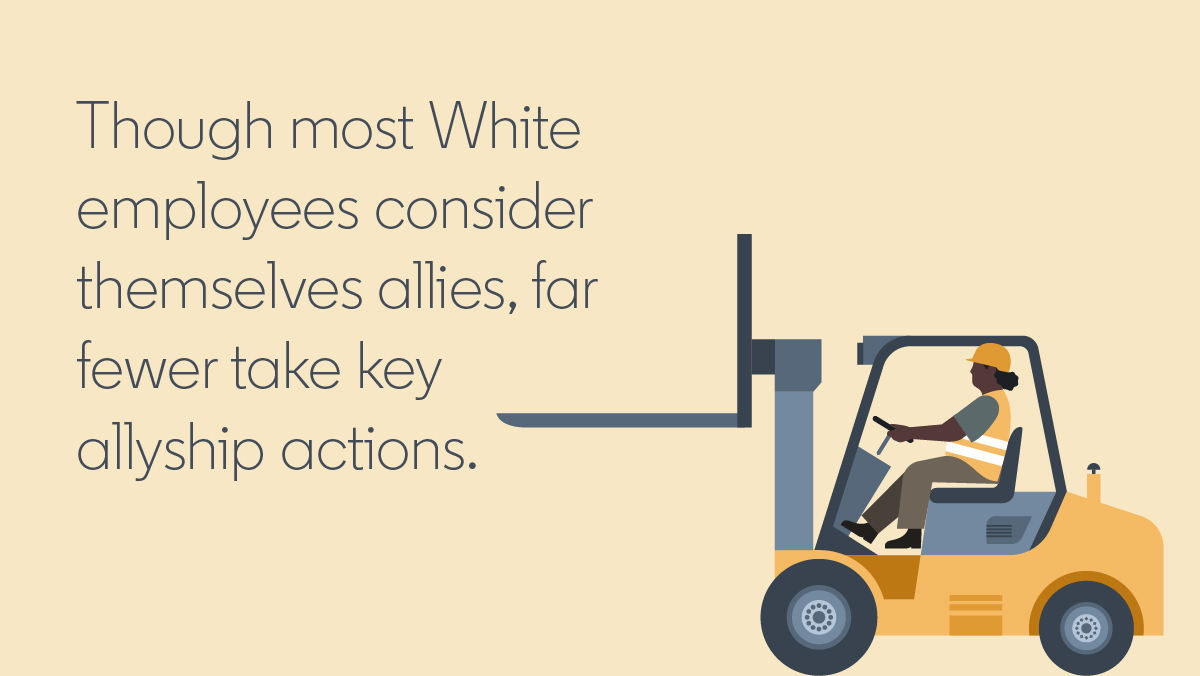 Most white employees consider themselves allies