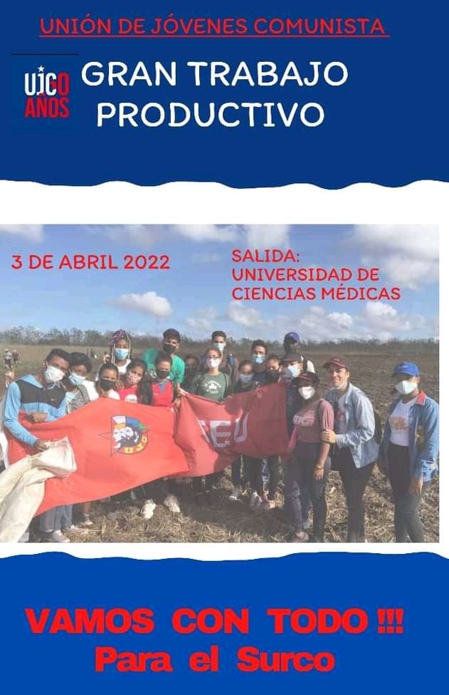 UjcCmg's tweet photo. En saludo al Aniversario de la Organización de Pioneros José Martí y la Unión de Jóvenes Comunistas se realizara gran trabajo productivo.
#VamosConTodo 
#Cuba
#60UJC https://t.co/pHensWoyuA