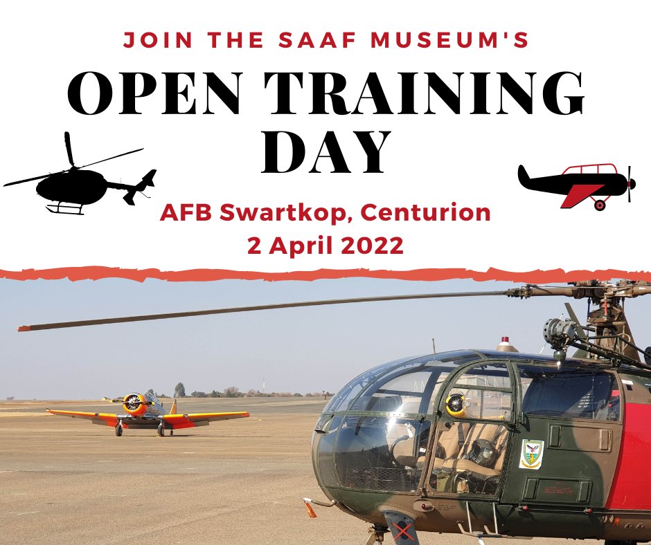 Spitfire5518's tweet photo. Tomorrow is an Open Training Day at AFB Swartkop! Join us from 09h00 to 13h00 to see the SAAF Museum aircraft take to the sky! 
The SAAF Museum now has a #Yoco machine to accept cashless payments. See you tomorrow!
#aviation #airplanes #harvard #thingstodo #avgeeks https://t.co/nAbA7DgYL5