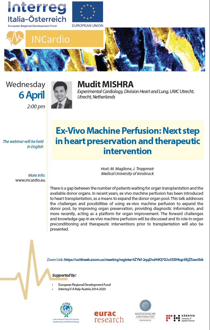 ICGEB's tweet photo. #INCardio webinar: Ex-Vivo Machine Perfusion: Next step in heart preservation and therapeutic intervention - Mudit Mishra @UMCUtrecht. Hosted by @imed_tweets
6 April 2022
👉 https://t.co/gwrijUEEfu https://t.co/nAo3YjGeds