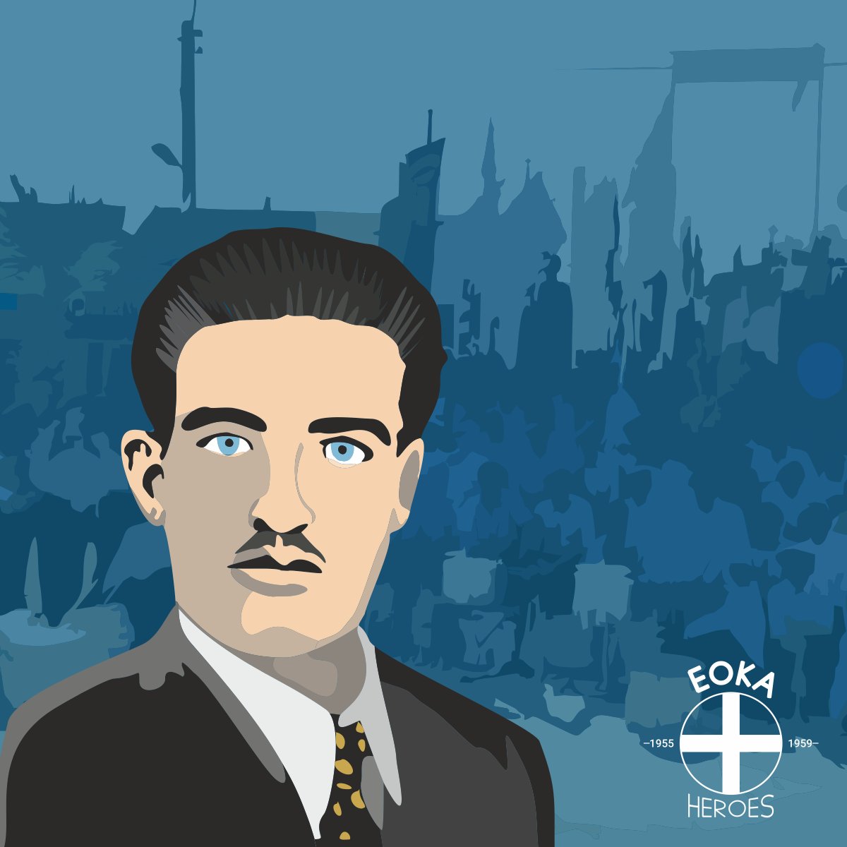 EOKAheroes's tweet photo. #ModestosPanteli
#Thefirsthero!
#eoka
#enosis
At midnight on March 31 to April 1, 1955, he went to help Andreas Karyos to cause a short circuit just outside Avgorou, to obscure Famagusta at the time when the first EOKA bombs were dropped. During the process he got electrocuted. https://t.co/IeZ8jaZqkq