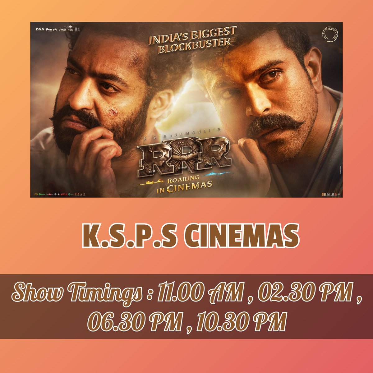 KSPSCinemas_'s tweet photo. #RRR Steady Hold in our Screen.
Massive Bookings For Today. This Weekend is Gonnaa be a Feast With Family Audience ๐คฉ
#BeastTrailer Will be Screened Tomorrow Evng Followed by all Shows
#RRRin3D Book Your Tickets now on both @TicketNew & At Box office
#RamCharan #JrNTR https://t.co/c6tNKNTiBw