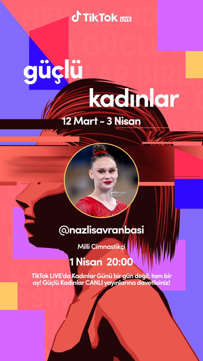 kagmediasports's tweet photo. Tiktok Türkiye'nin düzenlediği Güçlü Kadınlar canlı yayın etkinliğinin 1 Nisan 2022 | 19.00 - 20.00 - 21.00 seanslarında sırasıyla sporcularımız Zehra Köse, Nazlı Savranbaşı ve Nida Eliz Üstündağ yer alacak.

@ZehraKose97 
@NSavranbas 
@NidaEliz https://t.co/0UcZ0wEKa0