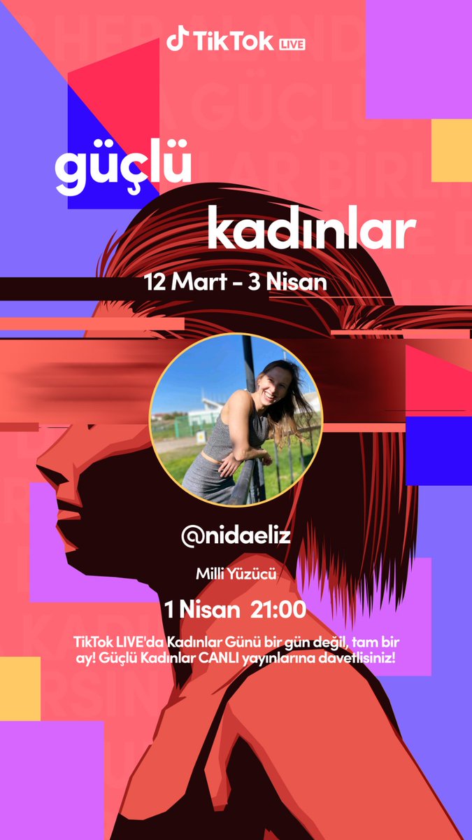 kagmediasports's tweet photo. Tiktok Türkiye'nin düzenlediği Güçlü Kadınlar canlı yayın etkinliğinin 1 Nisan 2022 | 19.00 - 20.00 - 21.00 seanslarında sırasıyla sporcularımız Zehra Köse, Nazlı Savranbaşı ve Nida Eliz Üstündağ yer alacak.

@ZehraKose97 
@NSavranbas 
@NidaEliz https://t.co/0UcZ0wEKa0