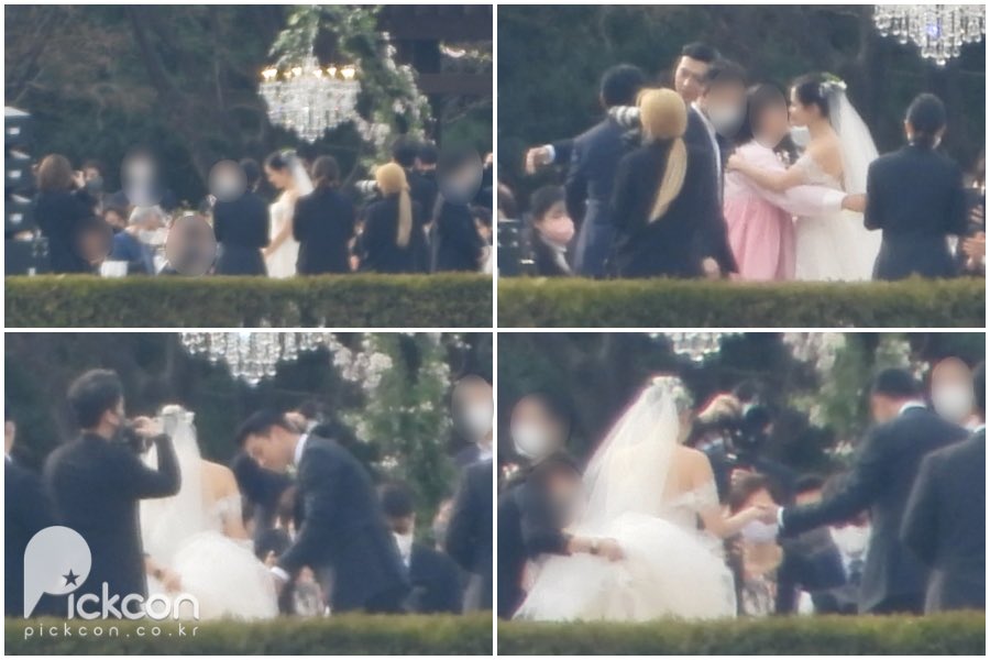 victoffee's tweet photo. they said he only looked at her, and he bend down to fix the dress for her when it was difficult for her to move.&amp; whenever they have to move he held her hand tightly and escorted her.😭 they did a little performance in front of the guests too😭😭 https://t.co/C5oFzCQBCg