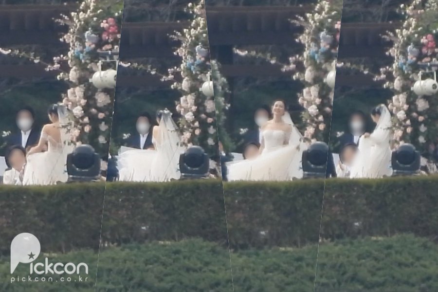 victoffee's tweet photo. they said he only looked at her, and he bend down to fix the dress for her when it was difficult for her to move.&amp; whenever they have to move he held her hand tightly and escorted her.😭 they did a little performance in front of the guests too😭😭 https://t.co/C5oFzCQBCg