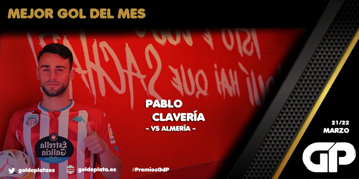 goldeplataes's tweet photo. #PremiosGdP | ⚽

¡El trallazo de Pablo Clavería frente al Almería es el mejor gol del mes de Marzo en #LaLigaSmartBank! https://t.co/3dZFslZ5Wt