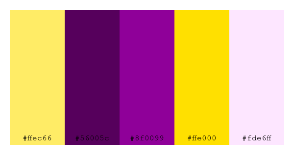 ColPaletteBot's tweet photo. Beep beep, here's a pretty color palette for you!
color-scheme.js parameters used:
- hue: 312
- variation: hard
- colors: #ffec66, #56005c, #8f0099, #ffe000, #fde6ff
Have a lovely day!
#twitterbot #colorpalette #colors #palette #prettycolors https://t.co/MGljTM2QSc