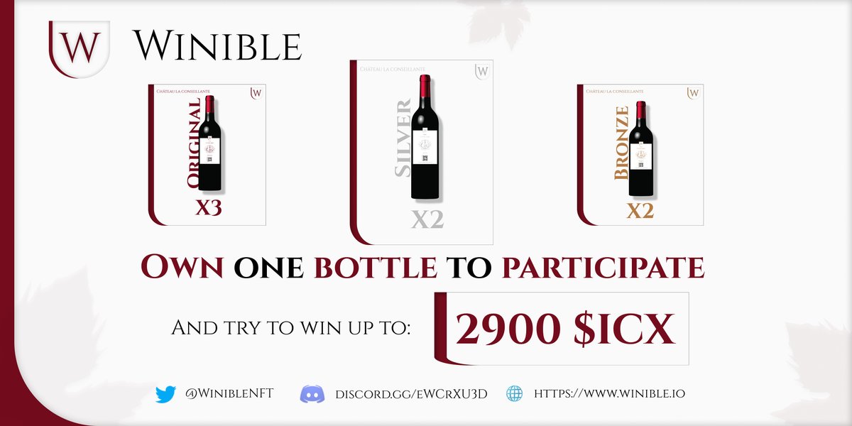 WinibleClub's tweet photo. 🎉#GIVEAWAY🎉
To celebrate the delivery release, we'll drop Winible #NFT up to 2900 $ICX 😱:
🔥2 Original to1⃣Original and1⃣Bronze owner
🔥2 Bronze to1⃣Silver and1⃣Gold owner
🔥2 Silver to1⃣Platinum and1⃣Diamond owner
🔥1 extra Original to one active follower (RT, Like, Tag) https://t.co/yDcnXvCVJO