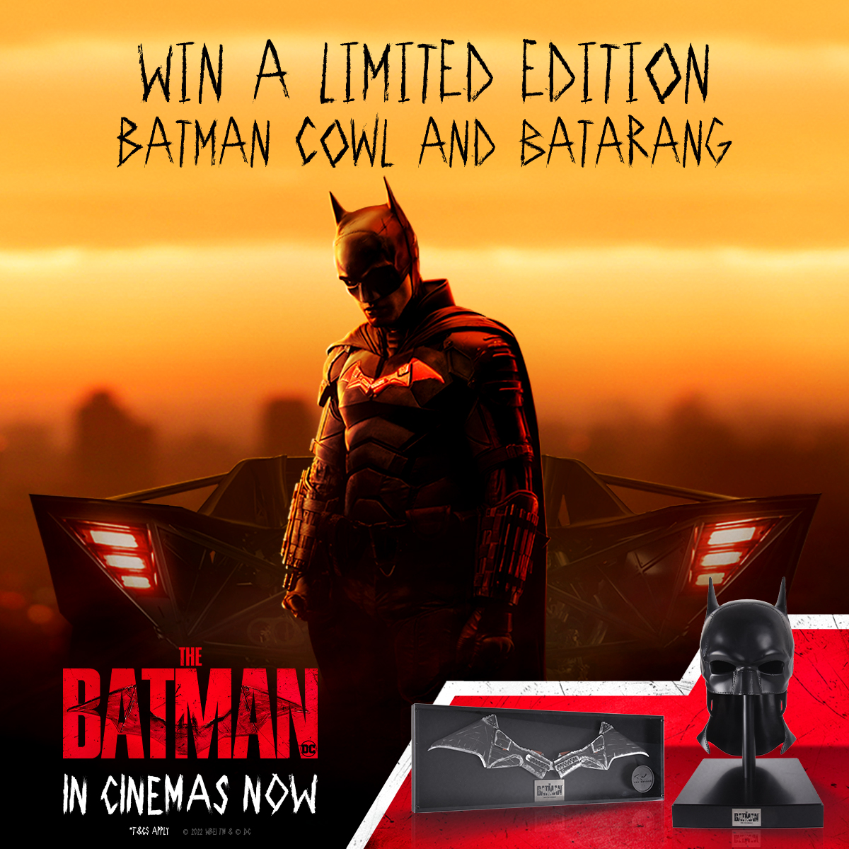 Retweet & follow for your chance to #win a limted edition The Batman cowl and batarang! Don't miss #TheBatman in cinemas now!