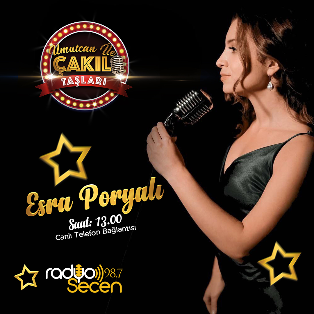 📍"Umutcan ile Çakıl Taşları" Canlı telefon bağlantısında konukları
Esra Poryalı - 13.00

Müzik dolu sohbetleri kaçırmayın 😊

📆 02 Nisan Cumartesi
🎧 12.00-14.30
☎️ 0530 151 20 69
radyosecen.com