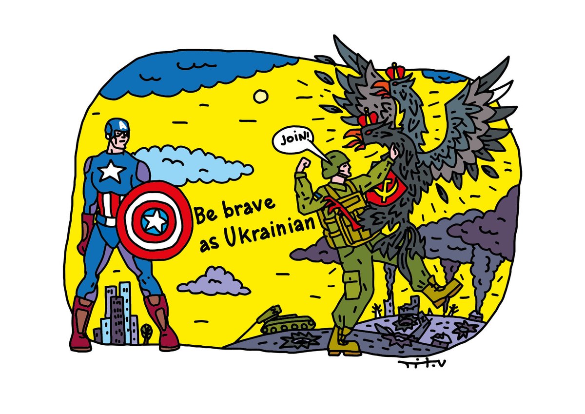 DartVerter's tweet photo. Be brave as Ukrainian! #Ukraine️ #UkraineArmy  #Marvel #CaptainAmerica 
© Nikita Titov https://t.co/Fduz3xCGOP
