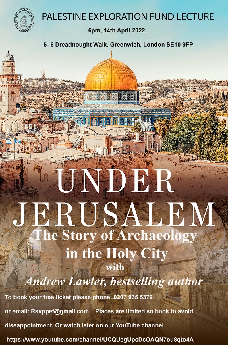 WE ARE BACK!

Join us on 14/4l at 6pm for a ⭐️LIVE⭐️ event, with bestselling author Andrew Lawler on his recent book 'Under #Jerusalem - The Buried History of the World's Most Contested City'

Tickets are free but limited - please email rsvppef@gmail.com to book your place!