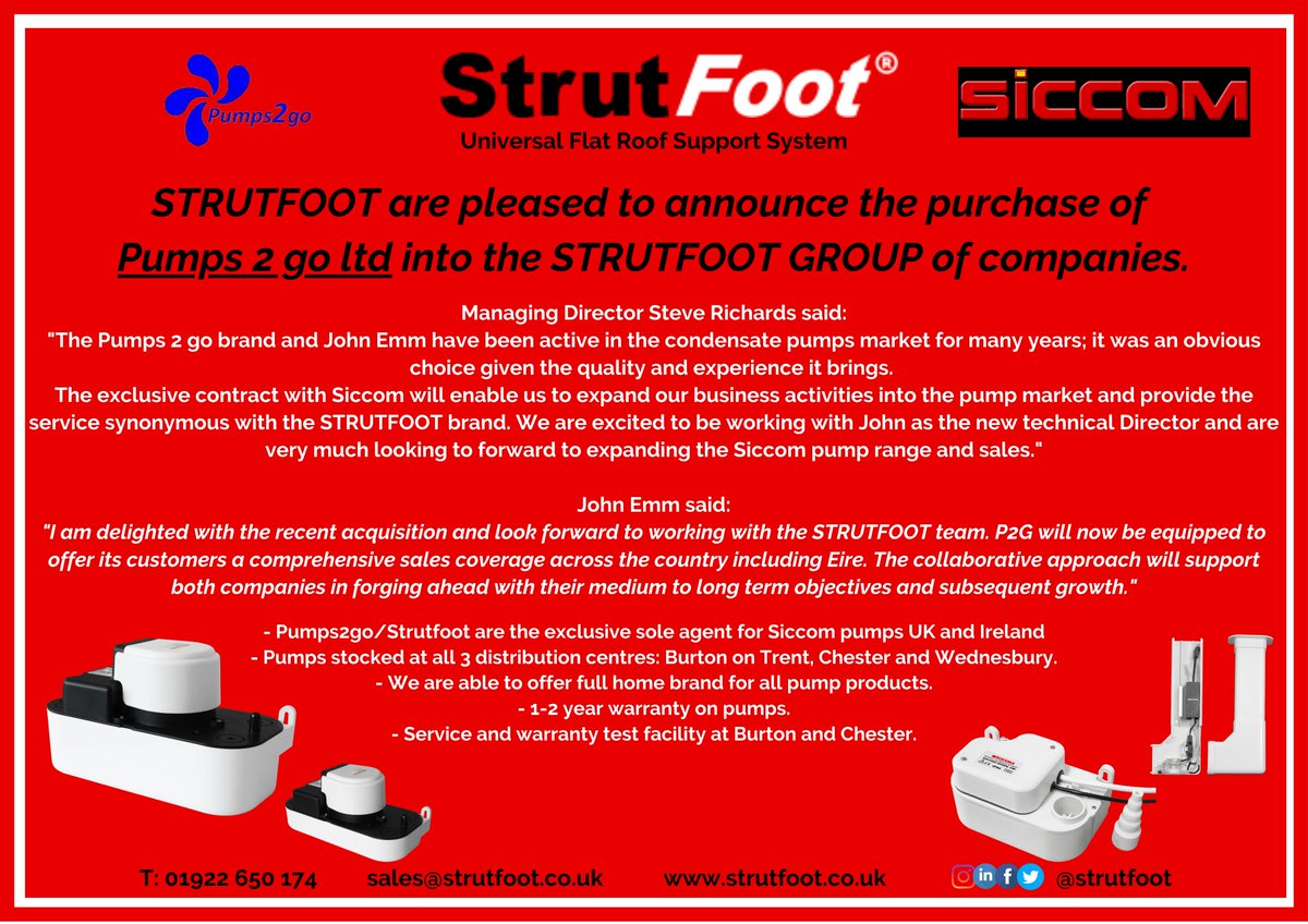 Strut_Foot's tweet photo. *ANNOUNCEMENT*
We are delighted to announce the addition of Pumps2go into the StrutFoot Group! 

#strutfoot #strut #strutdirect #pumps2go #siccom #pumps2goltd #p2g #manufacturing #ukmanufacturing #newbusiness #ukmanufacturer #announcement #westmidlands #britishmanufacturing https://t.co/RH1f4KMiz9